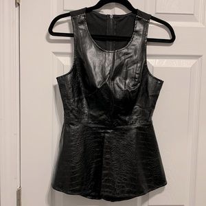 Bebe black fox leather top.